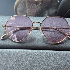 Gucci Hexagonal Sunglasses with Purple Tint